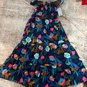 Cat & Jack Multicolor Floral and Animal Print Kids Casual Dress